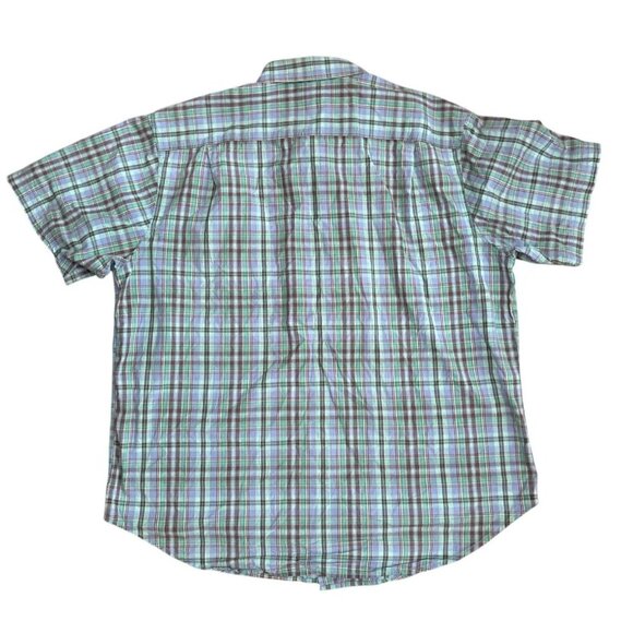 CE Schmidt Men's XL Button Down Work Shirt Short Sleeve Multicolor Plaid - Picture 2 of 4